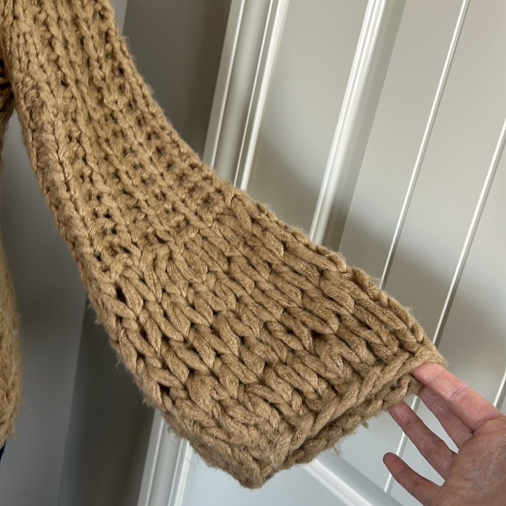 Anthropologie Moon River Delaney Sweater Pullover Chunky Knit Tan Sz XS - Picture 6 of 14